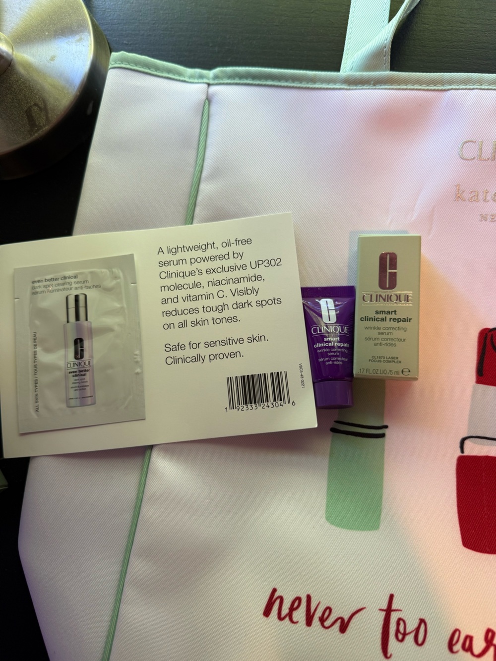Clinique x Kate Spade Tote with Clinique Minis and Samples - Picture 6 of 7